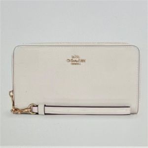 COACH Long Zip Around Wallet in Chalk